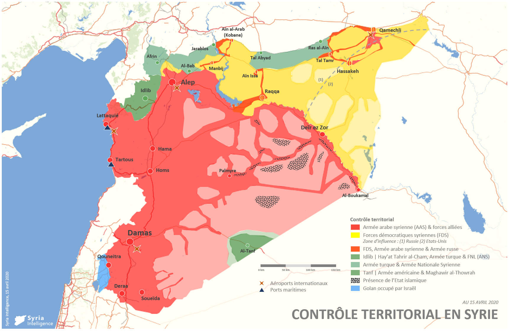 Contrôle Territorial En Syrie : 15 Avril 2020 - Syria Intelligence